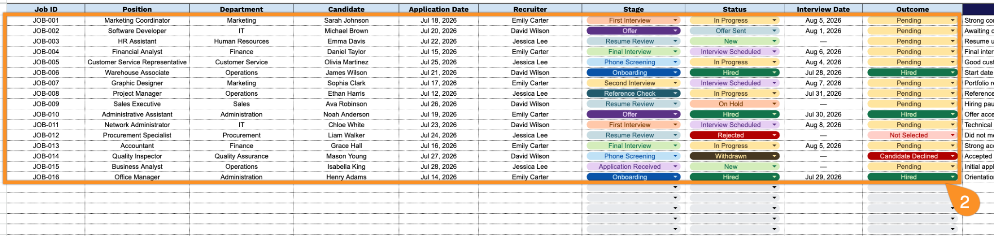 Free☝️ Recruitment Tracker Template (Google Sheets, Excel, & PDF Downloads)