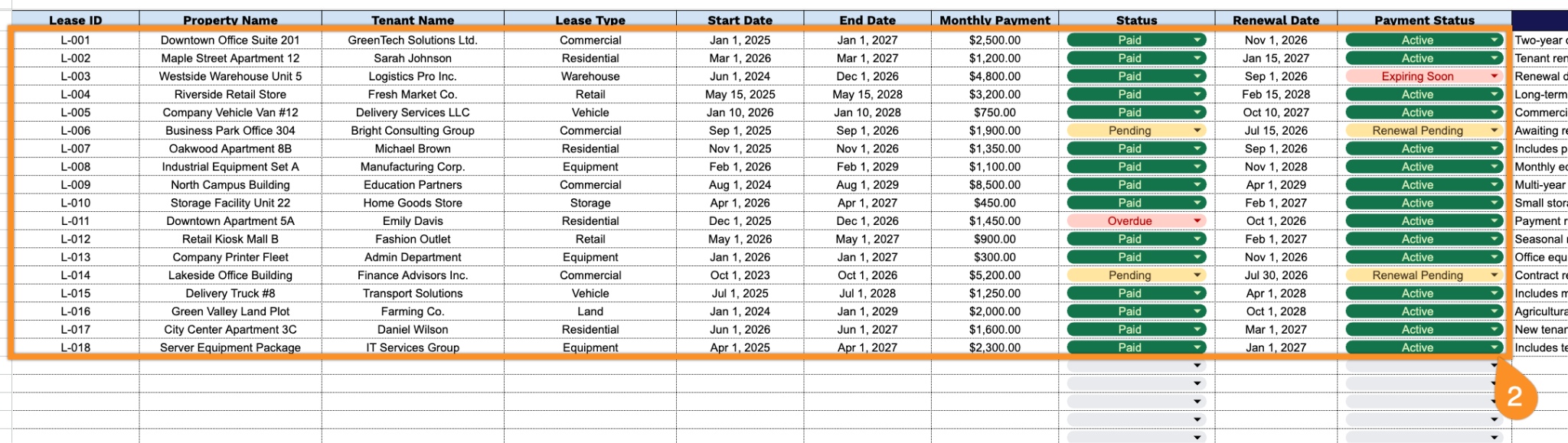 Free☝️ Lease Tracker Template (Google Sheets, Excel, & PDF Downloads)